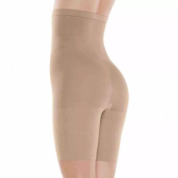 Spanx Assets Hi-Waist Mid-Thigh Shaper Nude Size 5 By Sara Blakey L/XL - Picture 2 of 4